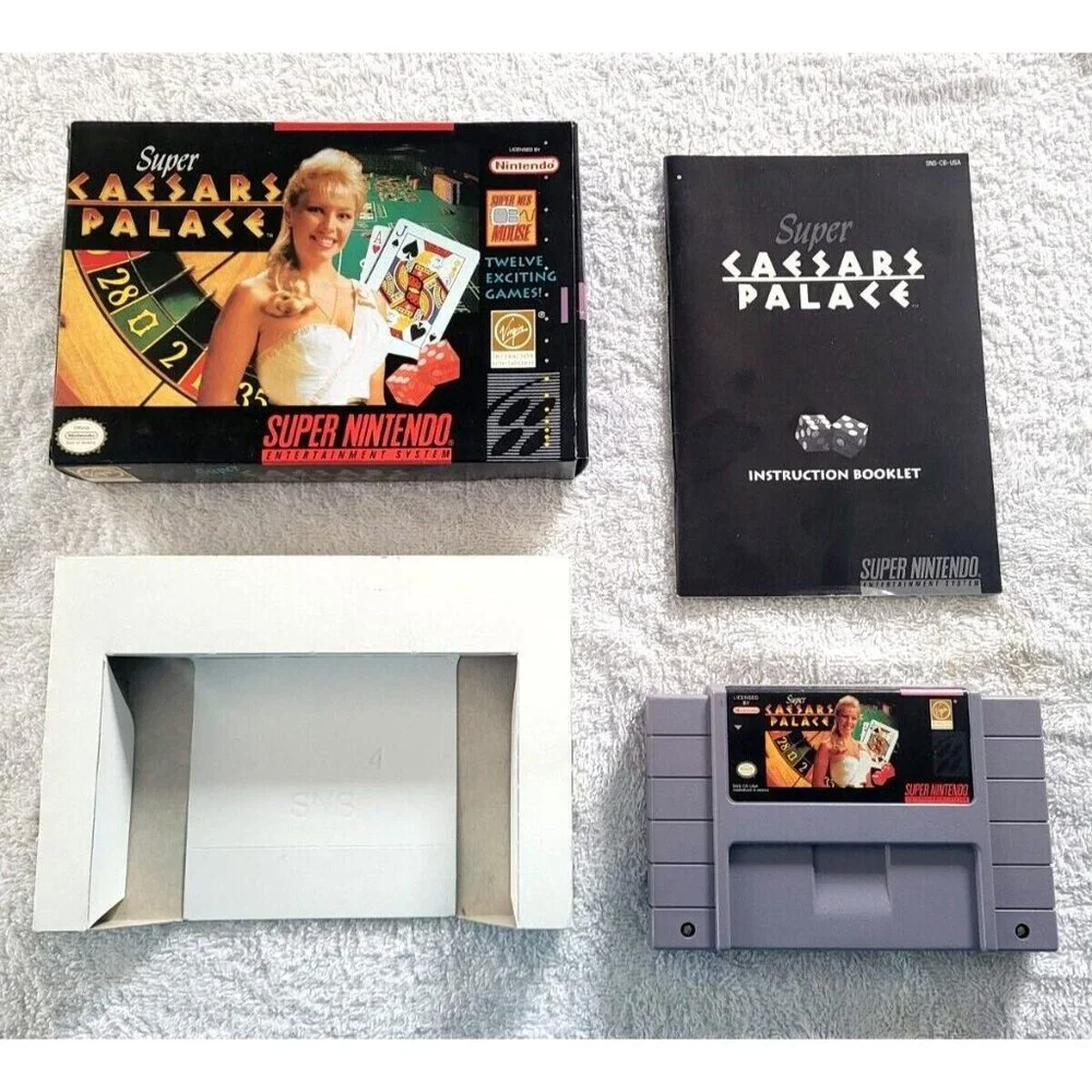 Super Caesars Palace Super Nintendo SNES Game Original Box With Manual